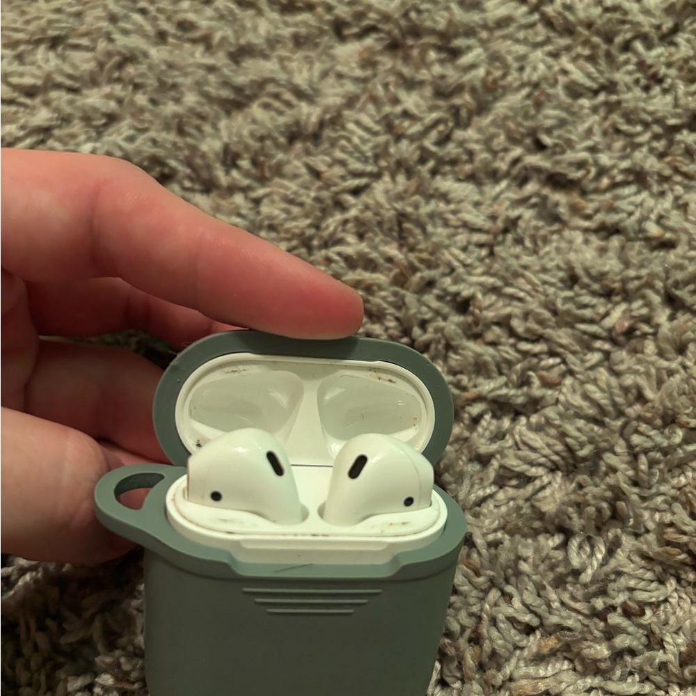 Apple Airpods With Grey Case